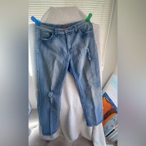 Women’s y2k blue jeans with sparkles.